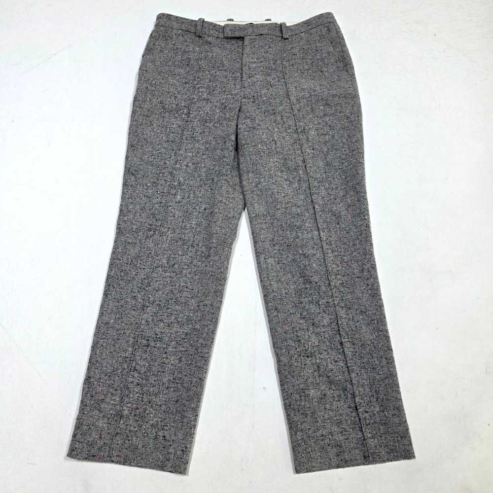 J.Crew Tweed Trousers Women 4 Gray Wool Silk Blend Straight Leg Dress Pants